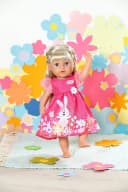 Baby Born Puppenkleid Blümchen Rosa 43 cm mit Kleiderbügel Bild 3