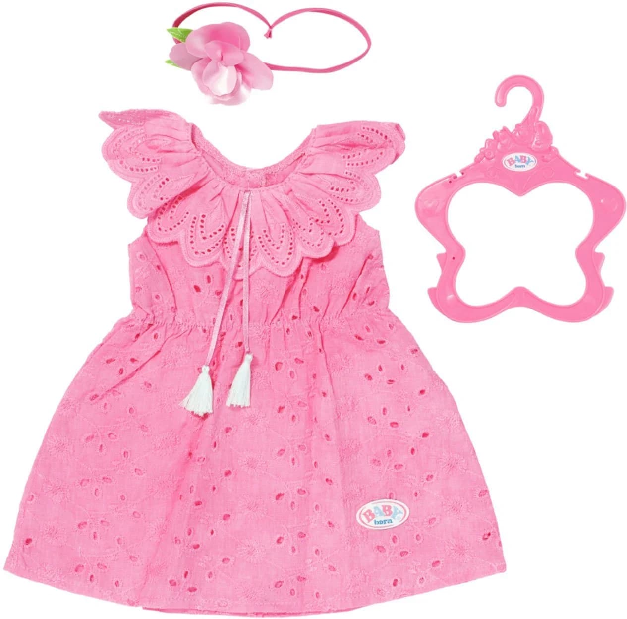Baby Born Puppenkleidung Trendy Blumenkleid Rosa mit Haarband - Bild 2
