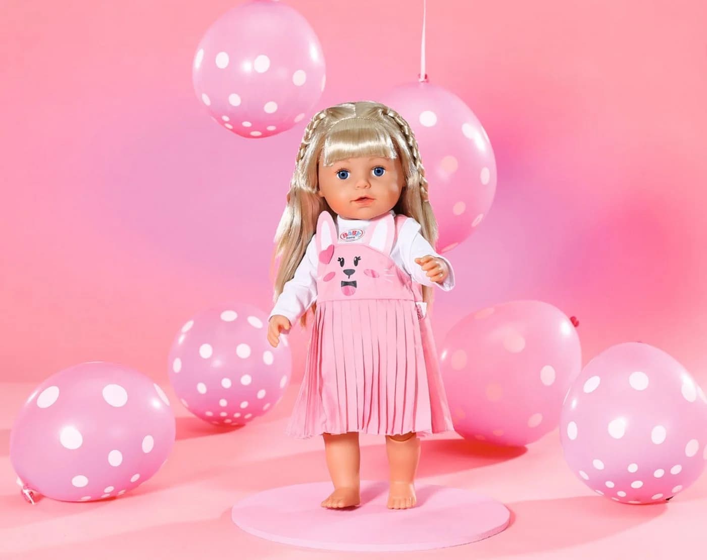 Baby Born Puppenkleidung Häschenkleid Rosa Weiß 43 cm