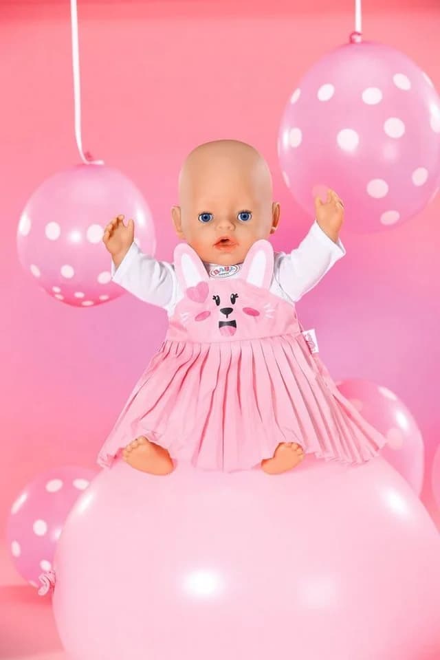 Baby Born Puppenkleidung Häschenkleid Rosa Weiß 43 cm - Bild 3
