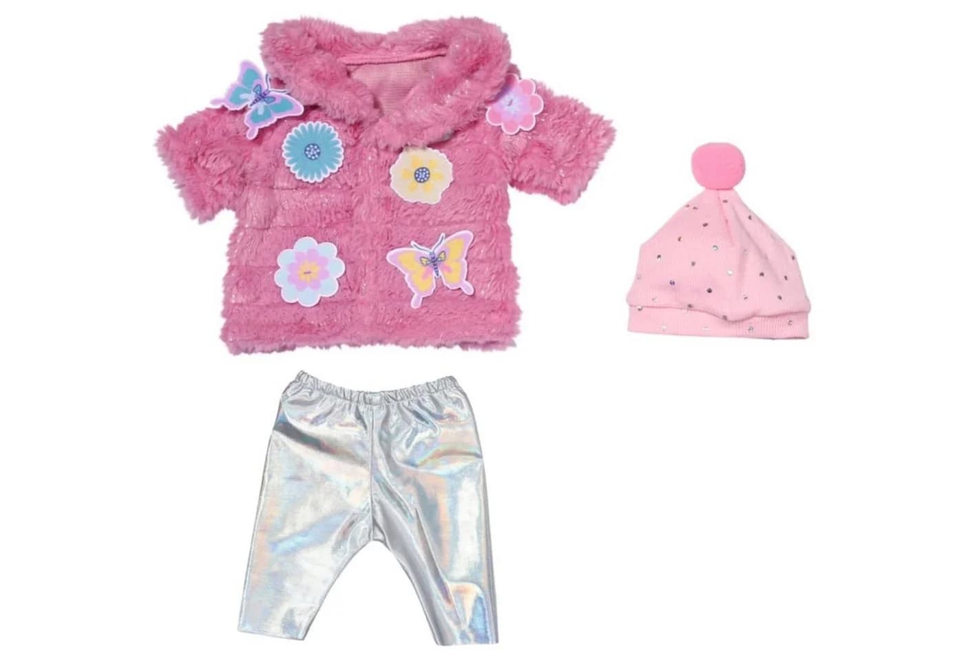 BABY born Puppenkleidung Glitzer Mantel Set 43cm Silber/Rosa - Bild 2