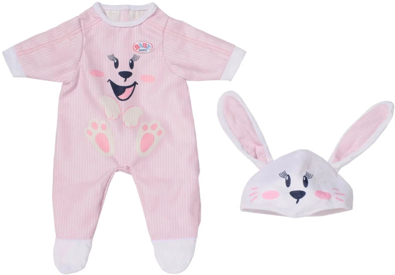 Baby Born Puppenkleidung Häschen Kuschelanzug Rosa Onesie Mütze