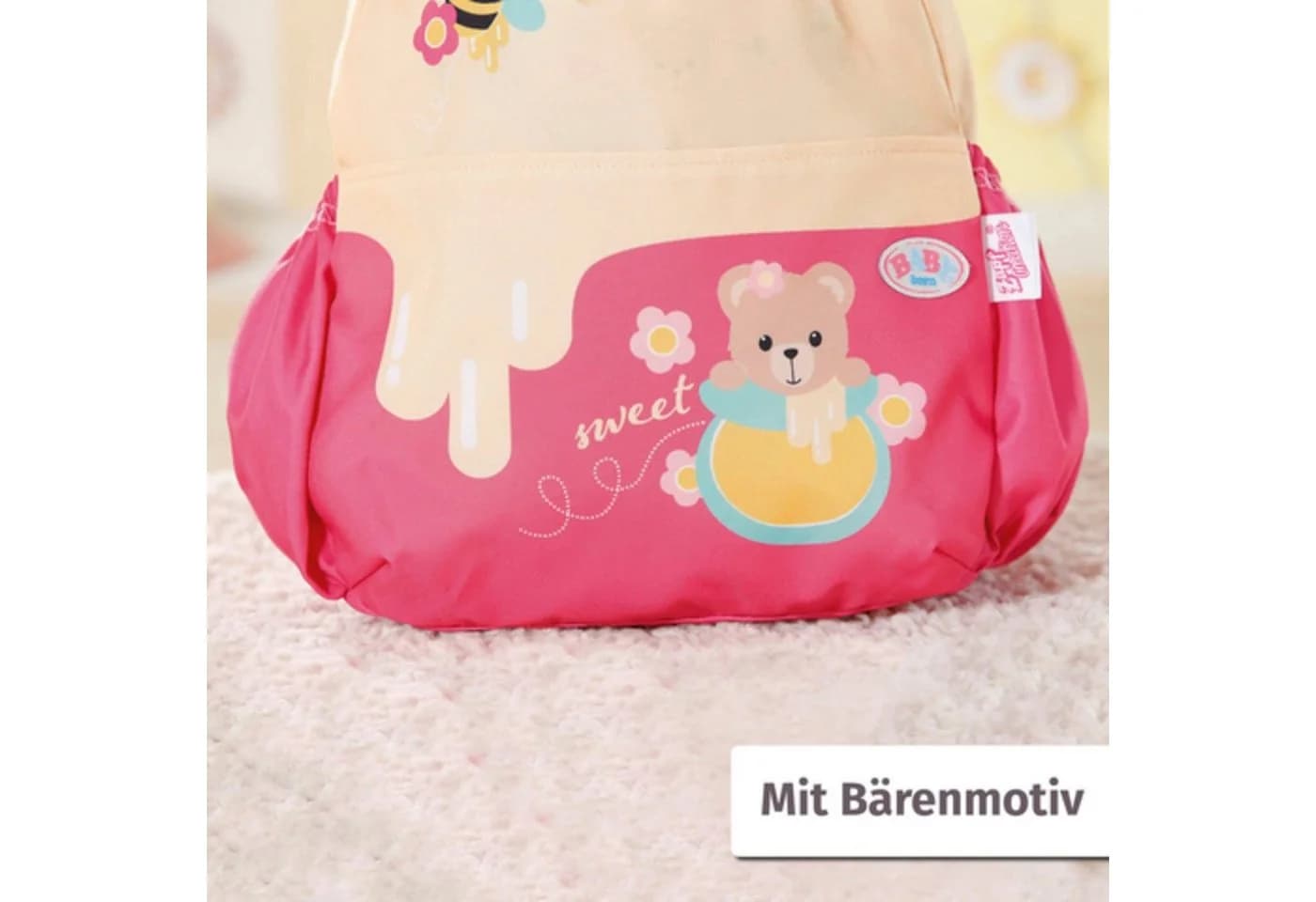 Baby Born Puppen Rucksack Bärrucksack Bunt Honigbienen-Print - Bild 4