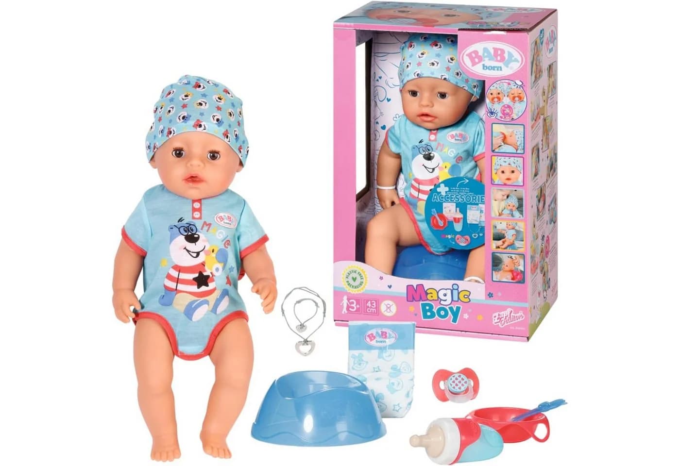 Zapf Creation BABY born Magic Boy 43cm Puppe mit Schlafaugen und Trinkfunktion - Bild 2
