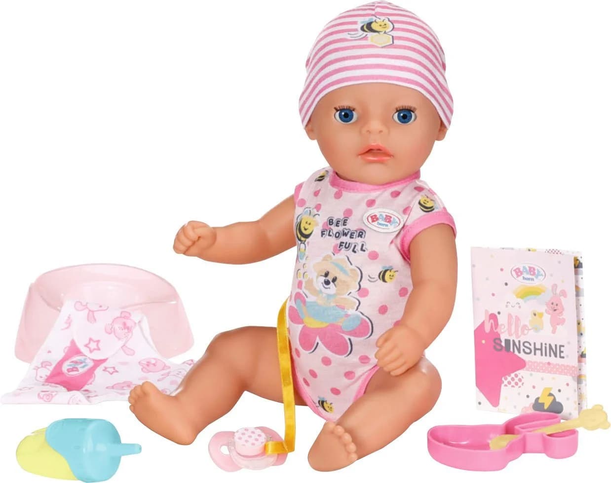 BABY BORN Little Baby Girl Lena 36 cm Rosa Babypuppe mit 7 Funktionen