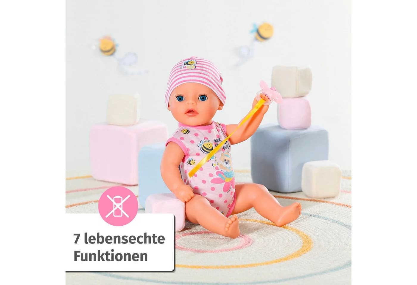 BABY BORN Little Baby Girl Lena 36 cm Rosa Babypuppe mit 7 Funktionen - Bild 3