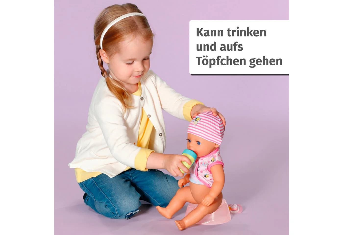 BABY BORN Little Baby Girl Lena 36 cm Rosa Babypuppe mit 7 Funktionen - Bild 5