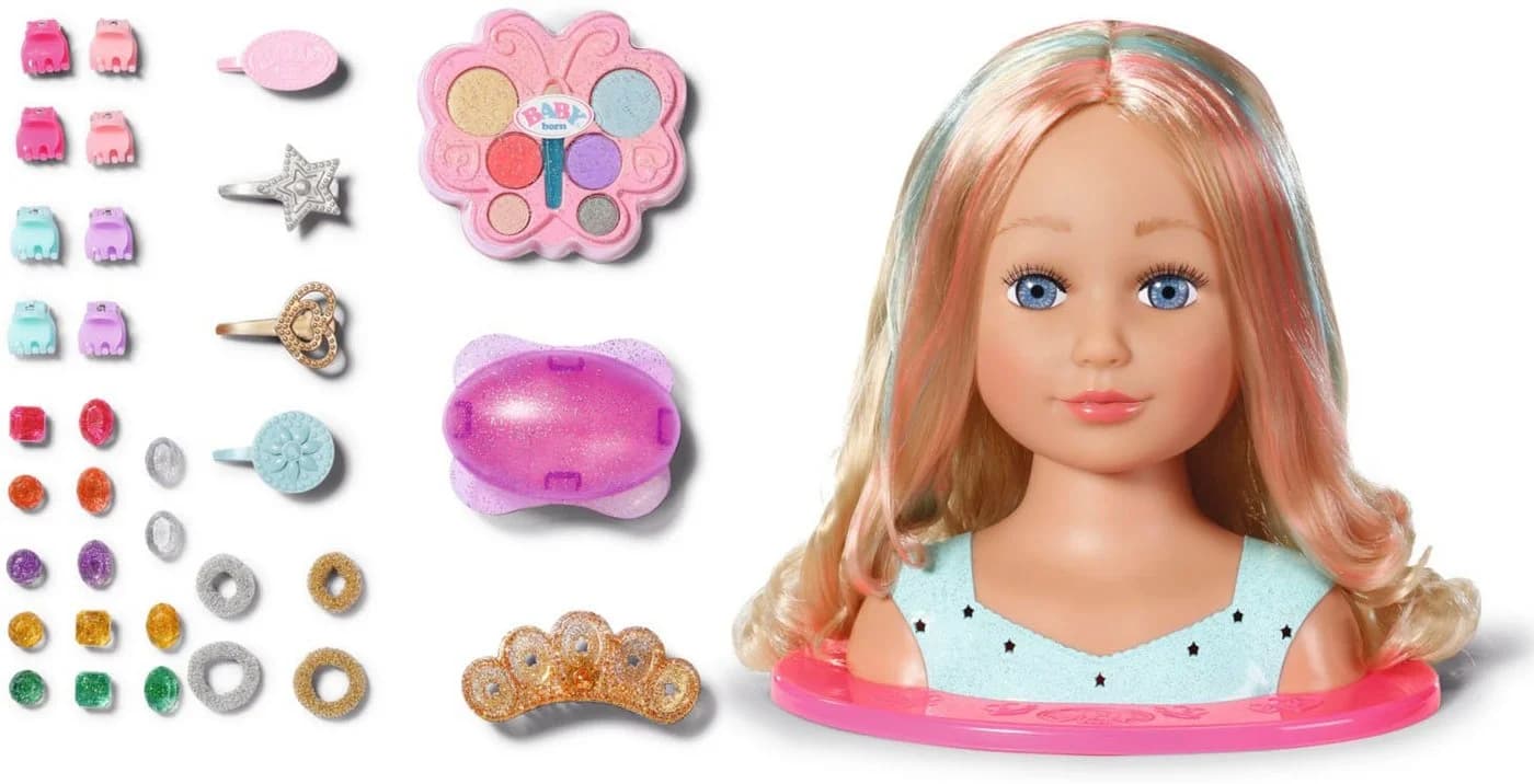 BABY BORN Sister Styling Head Prinzessin Frisier- & Schminkkopf Rosa mit Zubehör