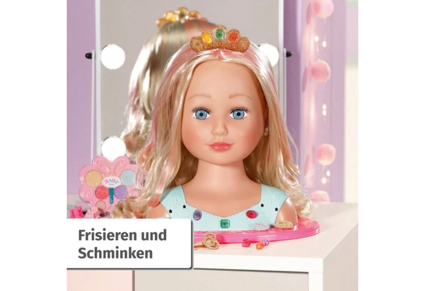 BABY BORN Sister Styling Head Prinzessin Frisier- & Schminkkopf Rosa mit Zubehör - Bild 3