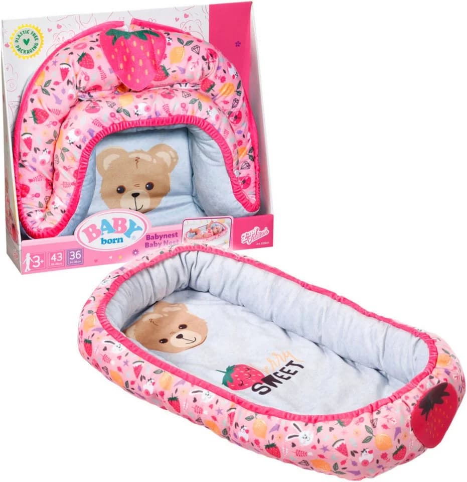 Baby Born Puppen Trage Babynest Bunt Beeren- und Bärendesign - Bild 2