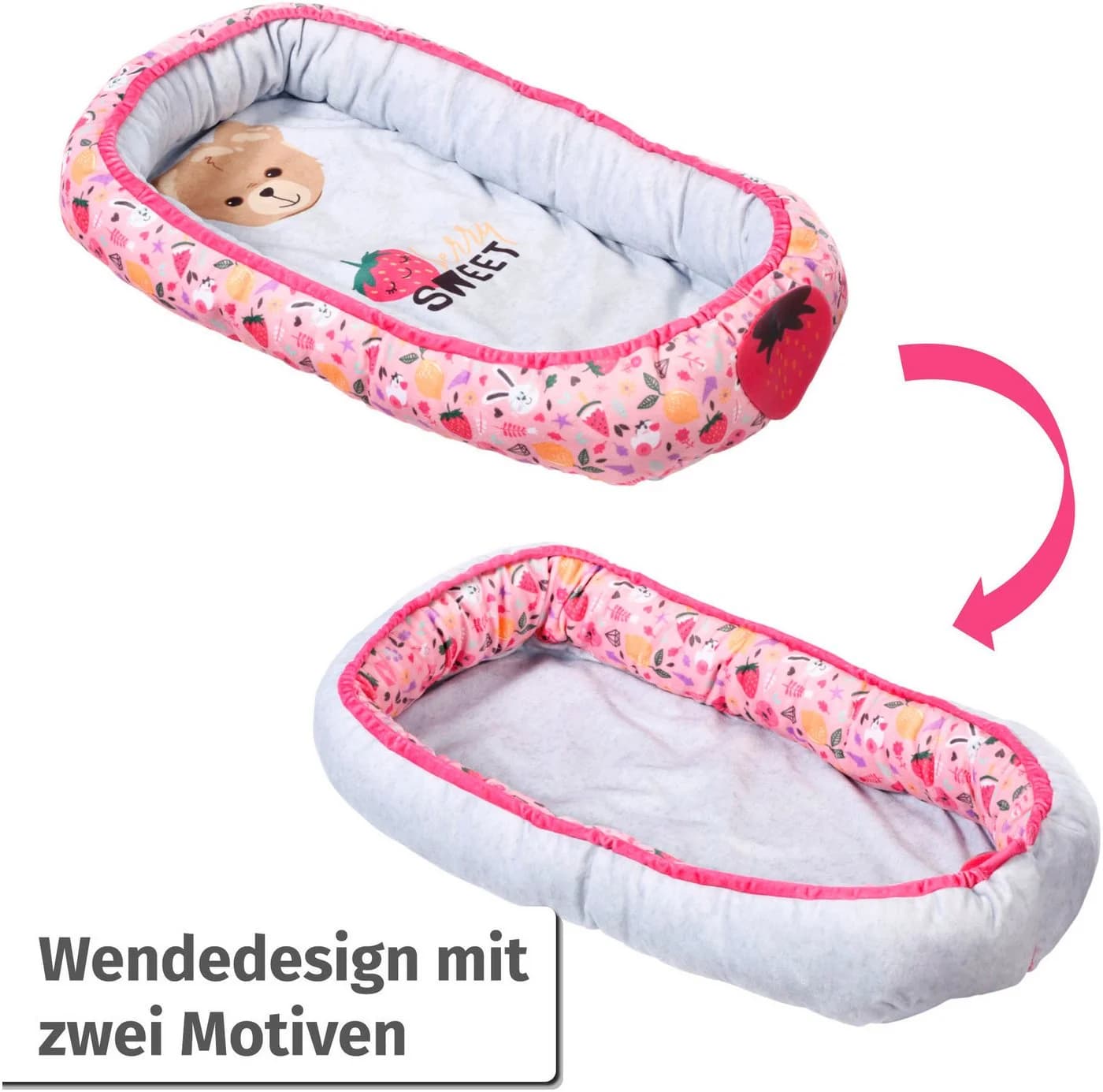 Baby Born Puppen Trage Babynest Bunt Beeren- und Bärendesign - Bild 4
