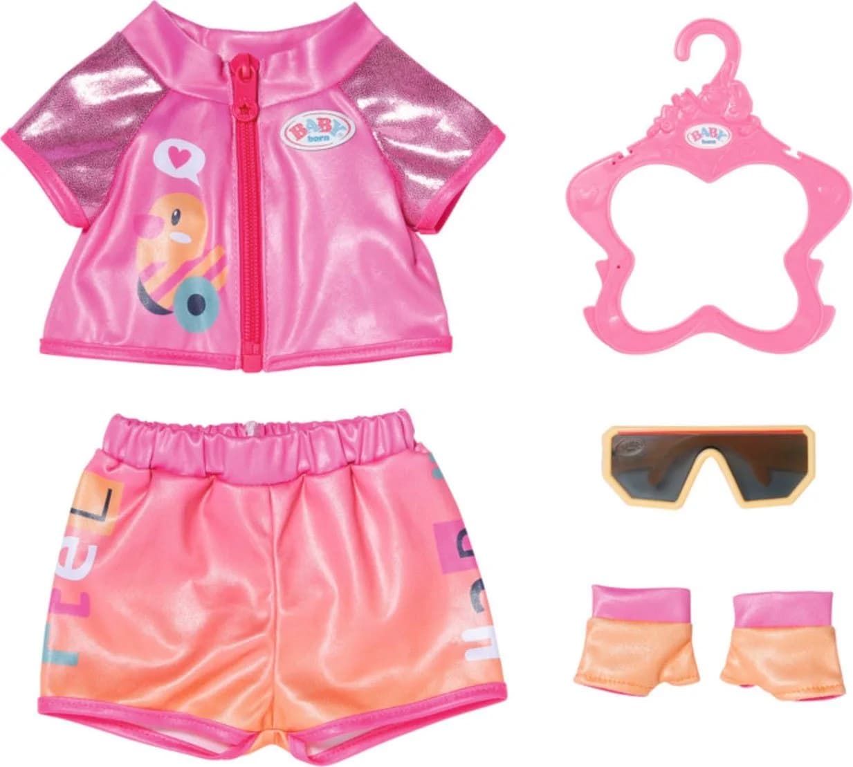 Baby Born Puppenkleidung Fahrrad Outfit 43 cm Pink Orange