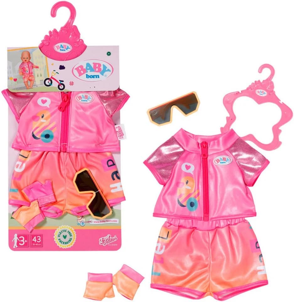 Baby Born Puppenkleidung Fahrrad Outfit 43 cm Pink Orange - Bild 2