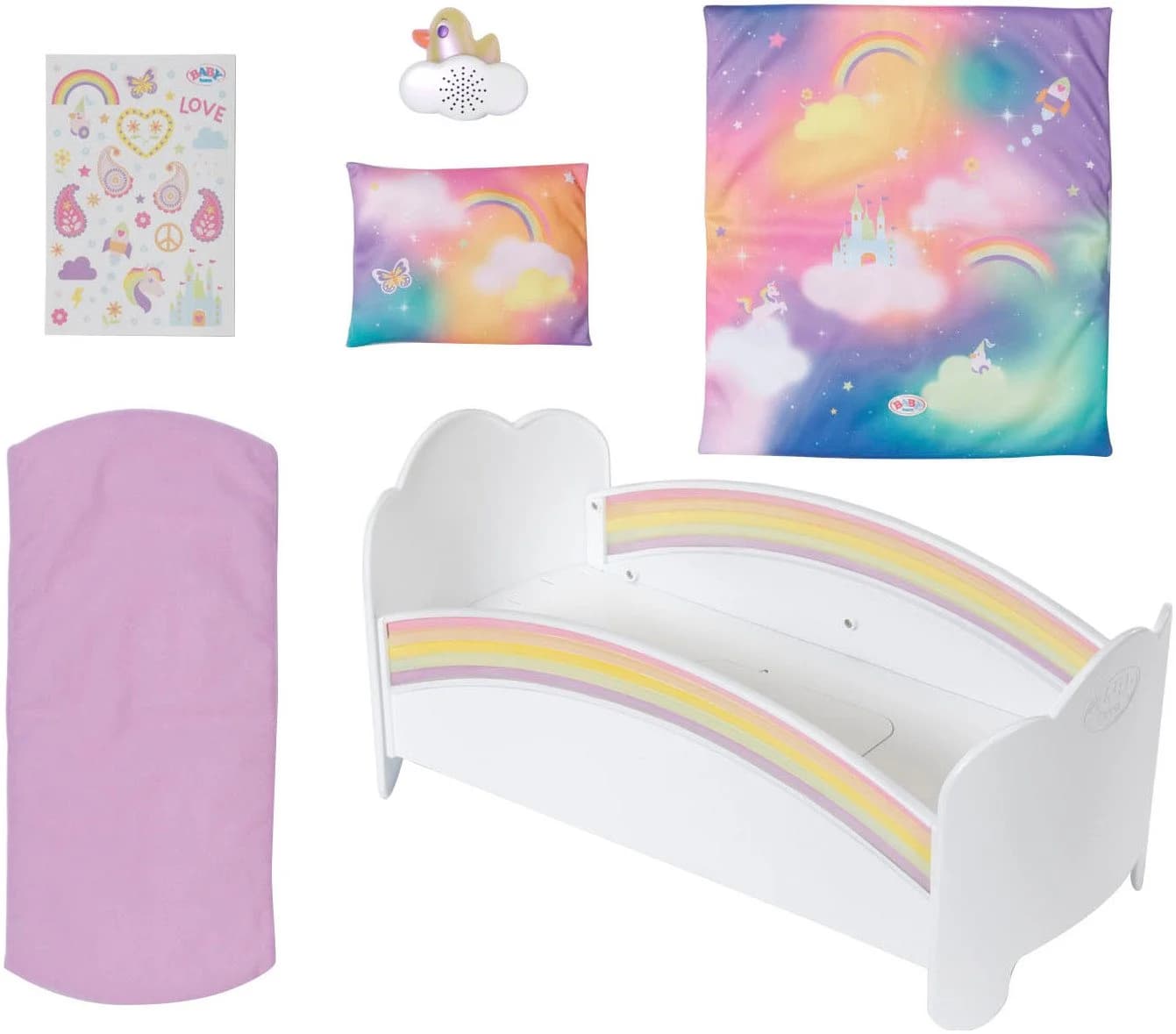 Baby Born Puppenbett Regenbogen mit Licht- und Soundeffekt