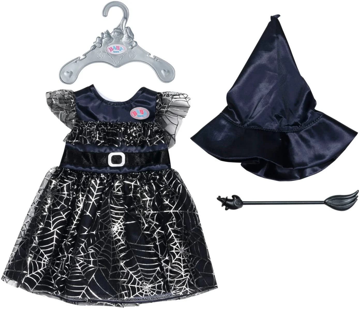 BABY Born Puppenkleidung Hexenkleid Bunt mit Besen und Hut