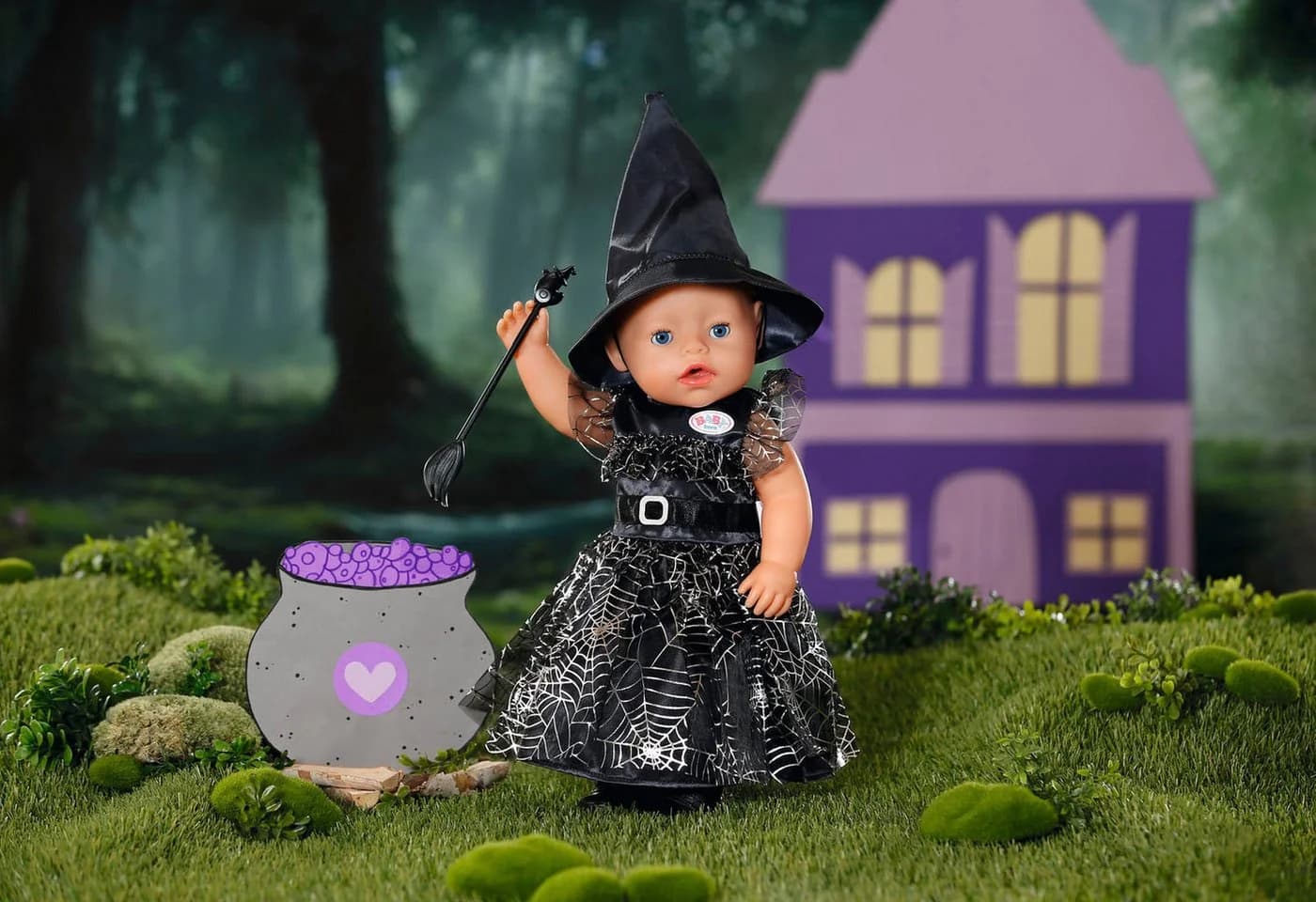 BABY Born Puppenkleidung Hexenkleid Bunt mit Besen und Hut - Bild 4
