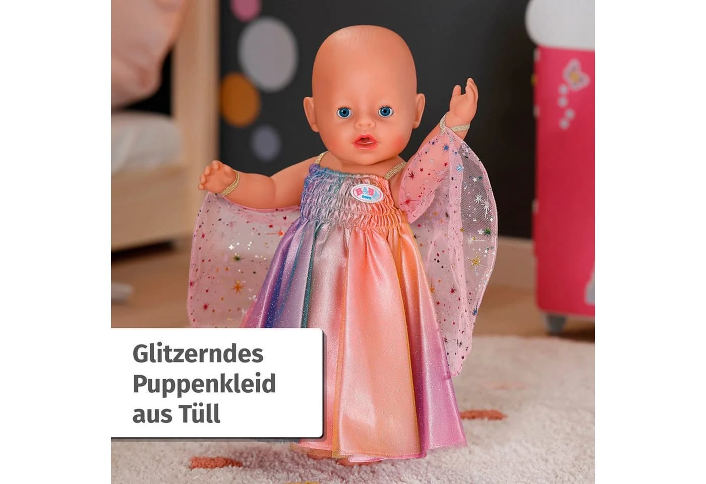 Baby Born Puppenkleidung Regenbogen Kleid 43 cm mit Flügeln - Bild 5