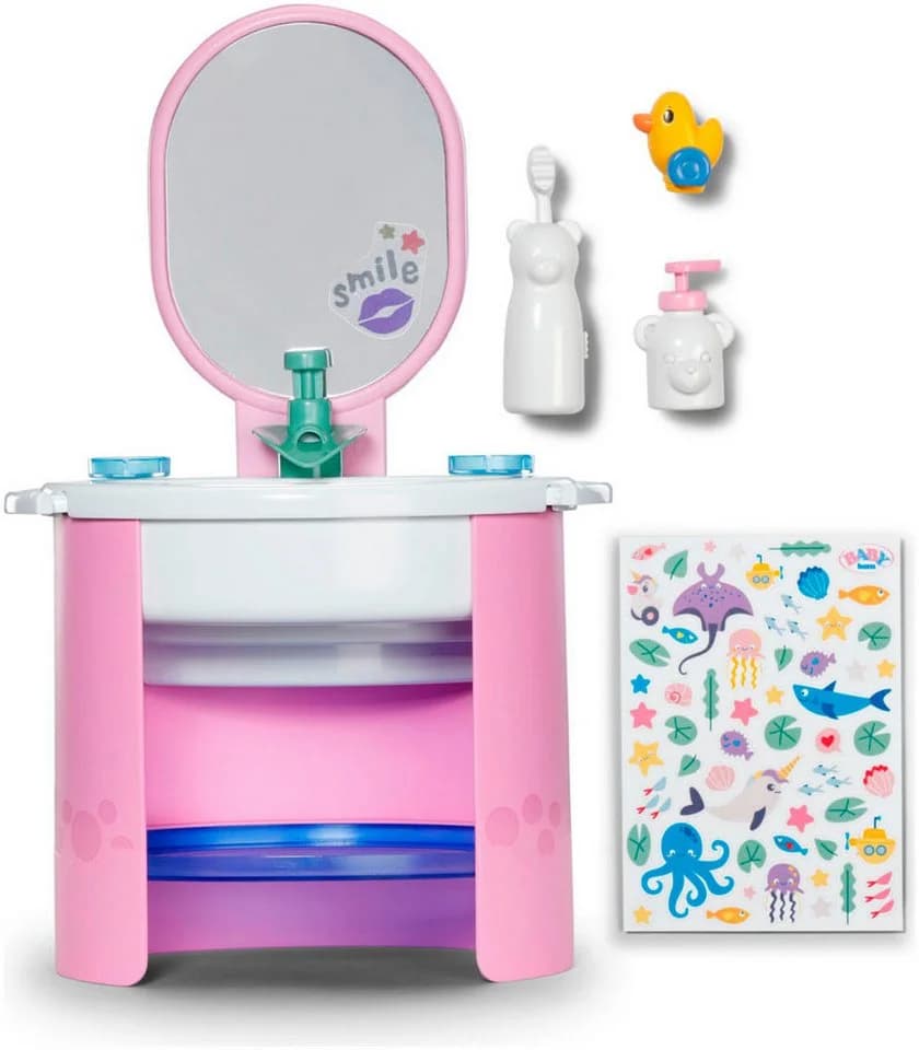 BABY BORN Puppenwaschtisch Rosa mit Wasserpumpe