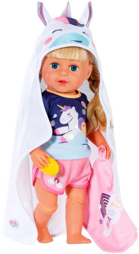 Baby Born Puppen Accessoires-Set Kapuzenhandtuch Set Weiß/Rosa