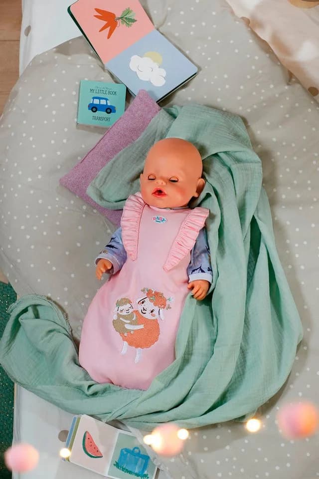 Baby Born Puppenschlafsack Rosa mit Rüschen und Klettverschluss - Bild 3