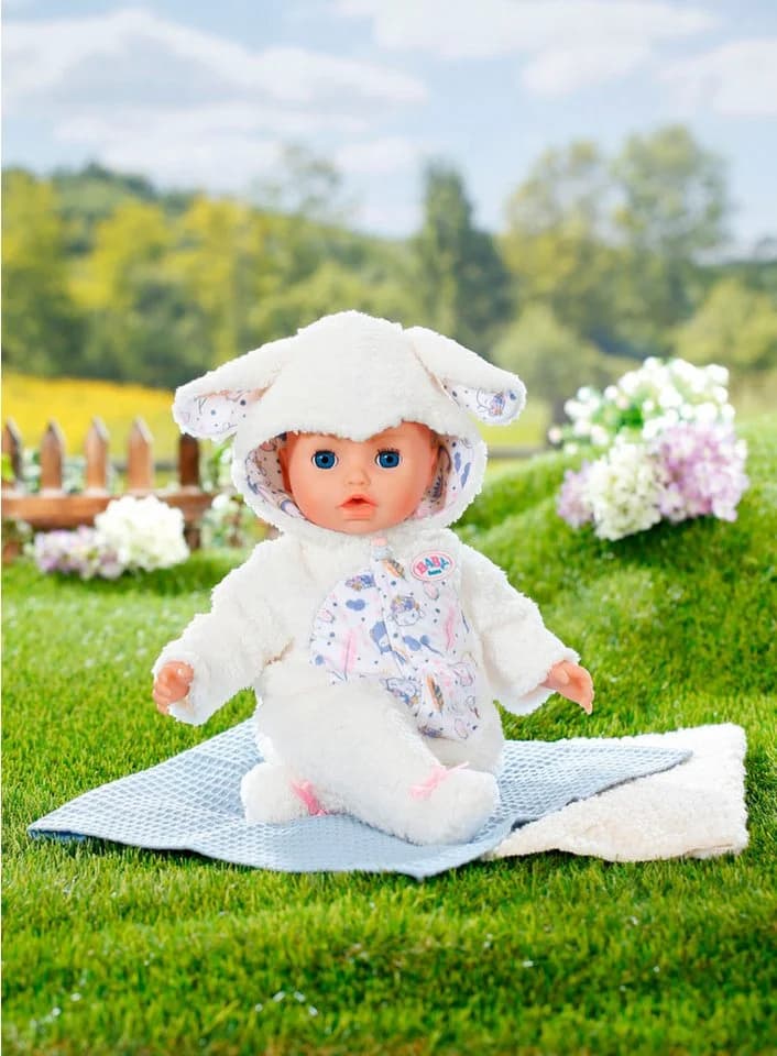 Baby Born Puppenkleidung Schäfchenanzug 43 cm Weiß