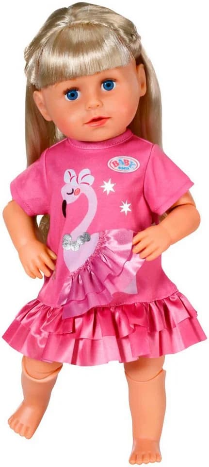 Baby Born Puppenkleidung Kleid Flamingo Rosa Silber 43 cm - Bild 3