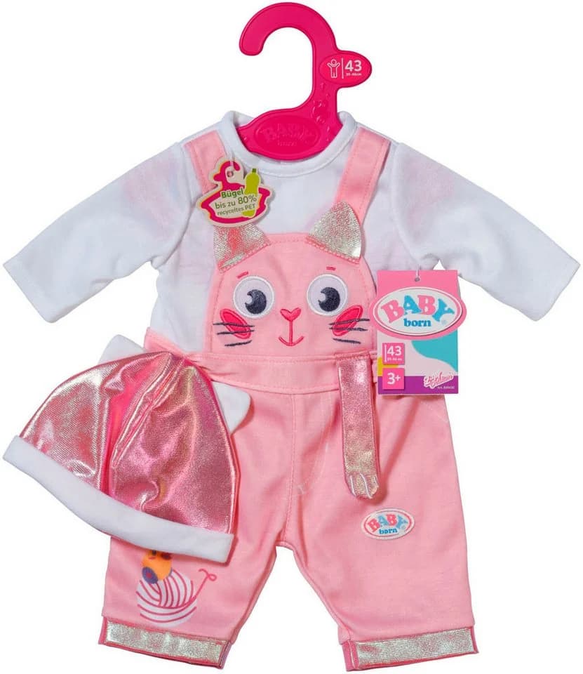 Baby Born Puppenkleidung Einteiler mit Mütze 43 cm Rosa Kätzchen - Bild 2