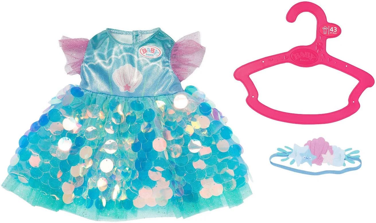Baby Born Puppenkleidung Meerjungfrau-Outfit Bunt Pailletten - Bild 2