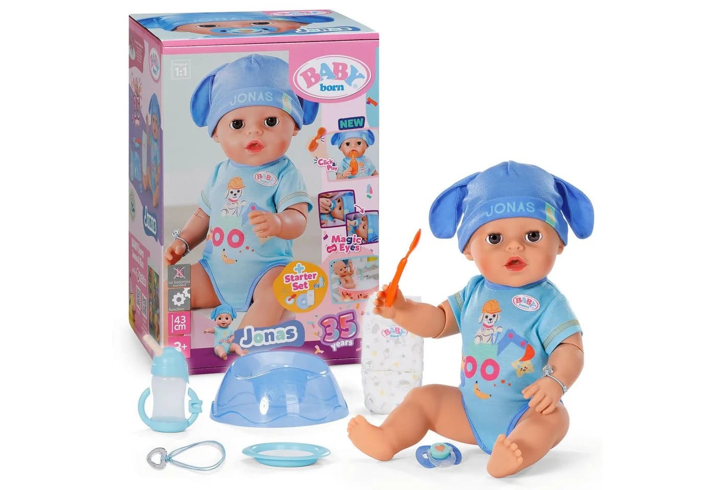 Baby Born Babypuppe Jonas Click & Play 43cm Blau - Bild 2