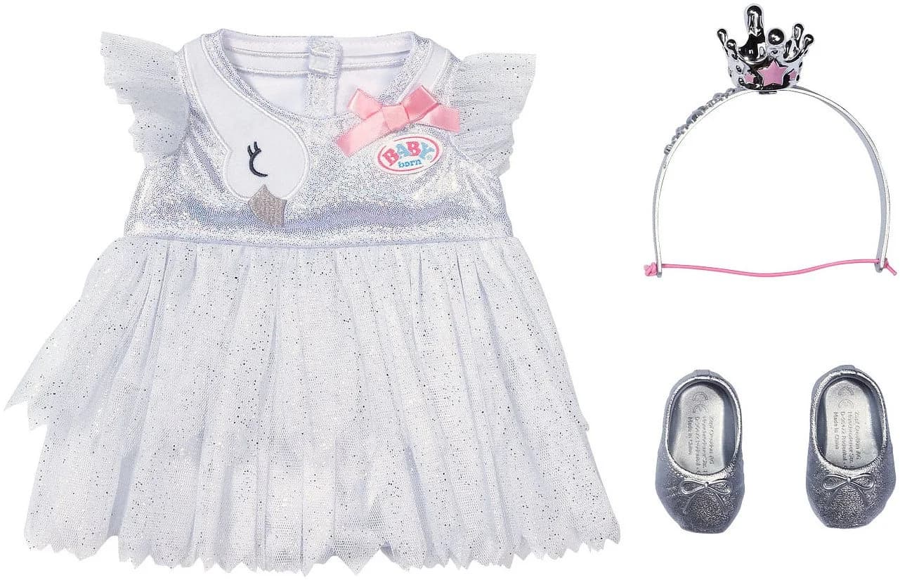 Baby Born Puppenkleidung Ballerina-Outfit Weiß Silber 43cm - Bild 2
