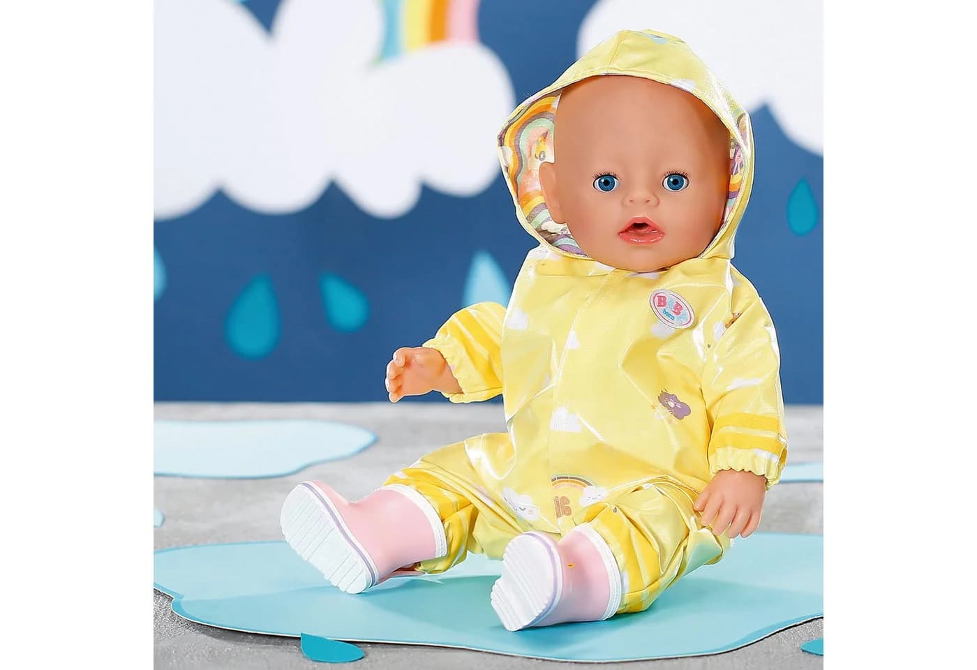 Baby Born Puppenkleidung Regen-Outfit 43cm Gelb Rosa