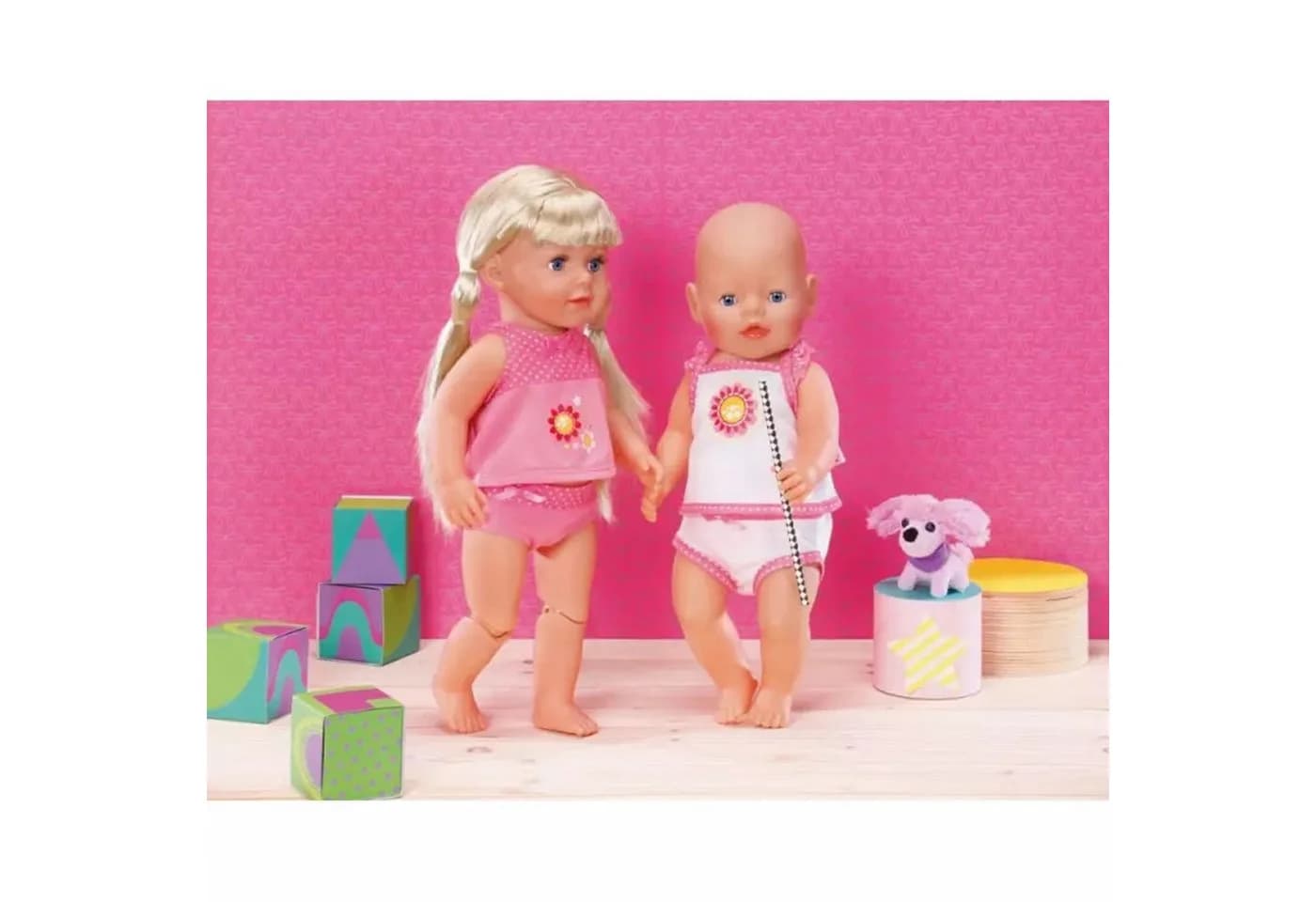 Zapf Creation® Puppenkleidung 870235 Dolly Moda Unterwäsche Pink/Weiß für Puppen 38-46 cm