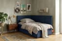 KONSIMO Boxspringbett ROTI 90x200 cm Blau Cord Bettkasten Bild 1