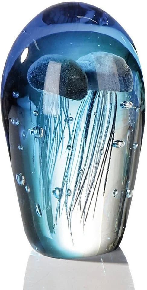 CASABLANCA BY GILDE Wanddeko Skulptur Qualle Blau Glas