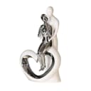 GILDE Dekofigur Romanze Skulptur Weiß/Silber Keramik Bild 2