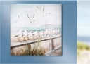GILDE Leinwandbild Seaside Blau Grau Quadratisch Bild 1
