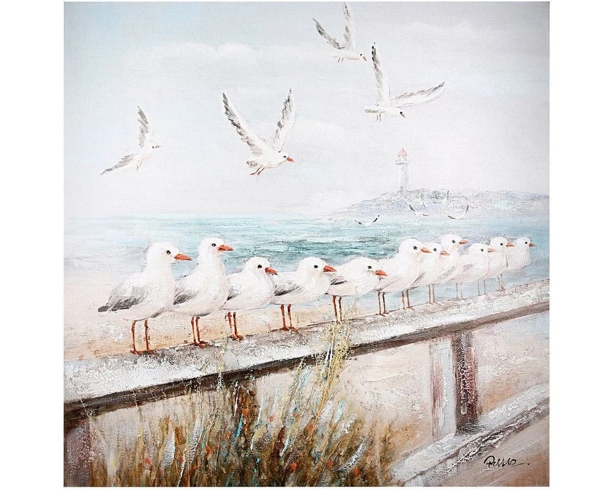 GILDE Leinwandbild Seaside Blau Grau Quadratisch - Bild 2