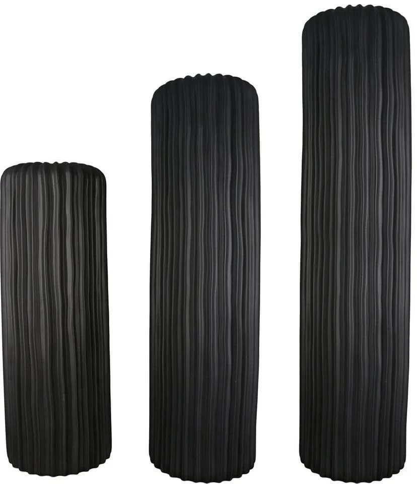 Casablanca by Gilde Bodenvase Fjord Schwarz Keramik 46 cm