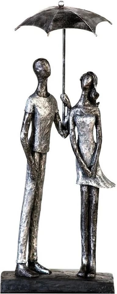 Casablanca by Gilde Dekofigur Skulptur Umbrella Silber Antikfinish - Bild 2