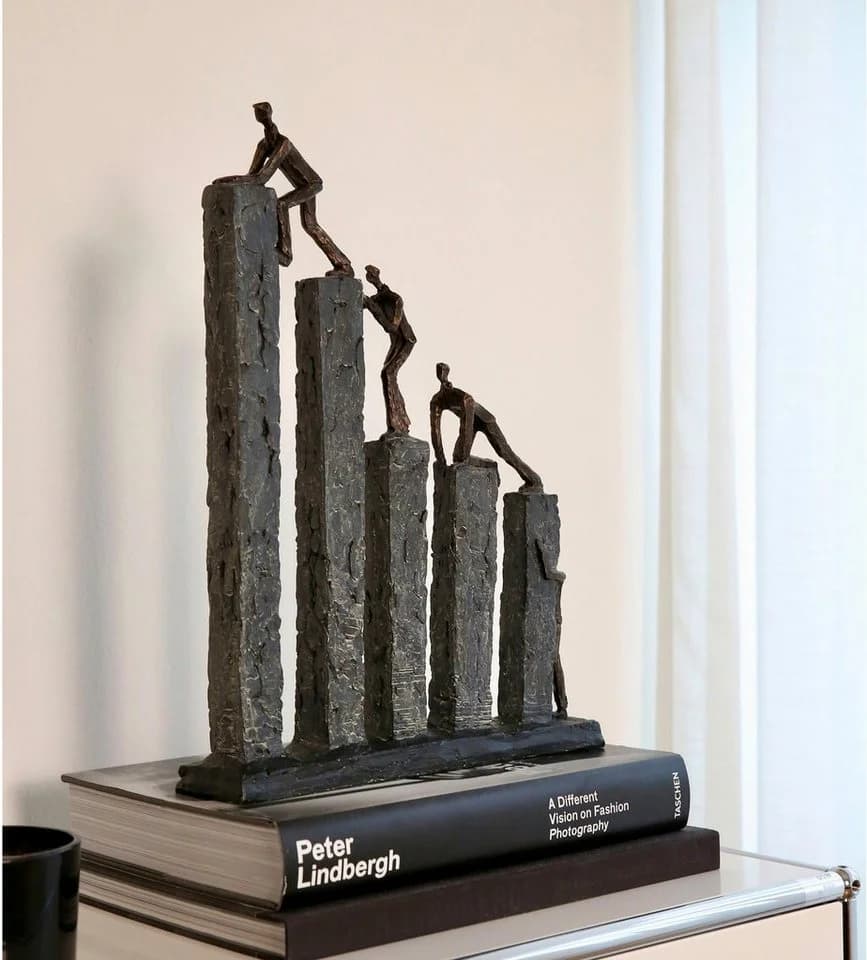 Casablanca by Gilde Dekofigur Skulptur Raise Grau Kunstharz - Bild 2