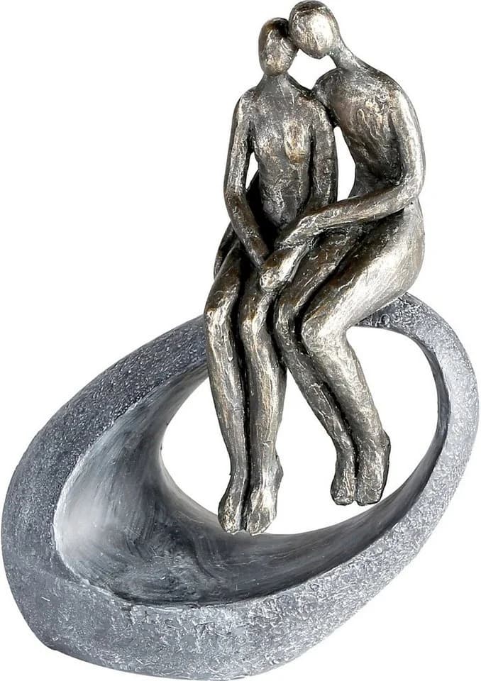 Casablanca by Gilde Dekofigur Skulptur Moment Bronzefarben/Grau