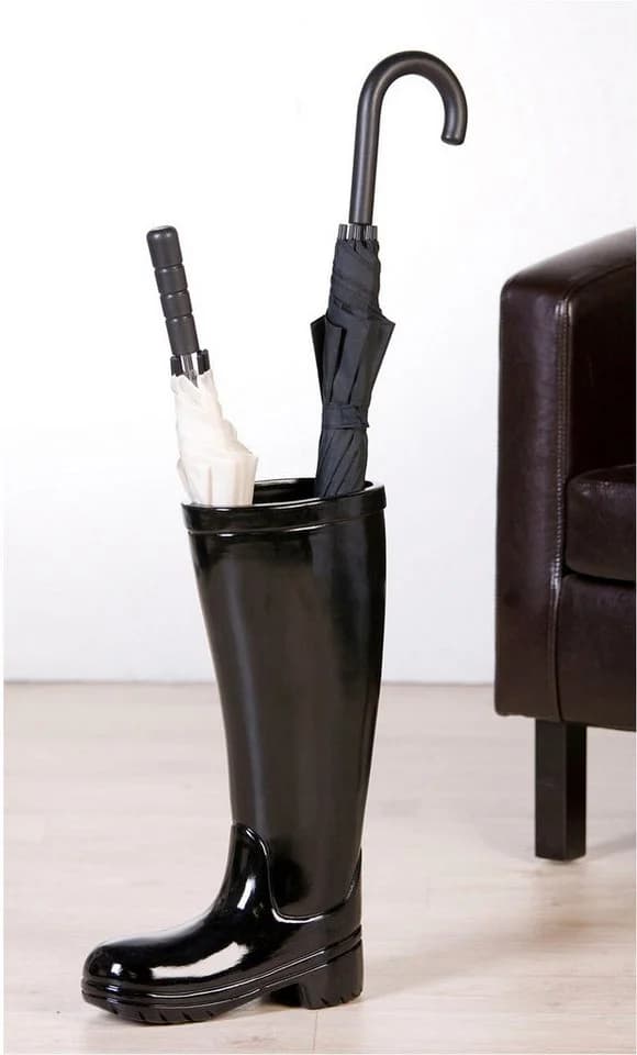 CASABLANCA BY GILDE Schirmständer Gummistiefel Schwarz Keramik