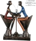 CASABLANCA BY GILDE Dekofigur Skulptur Table for Two Braun Bild 1