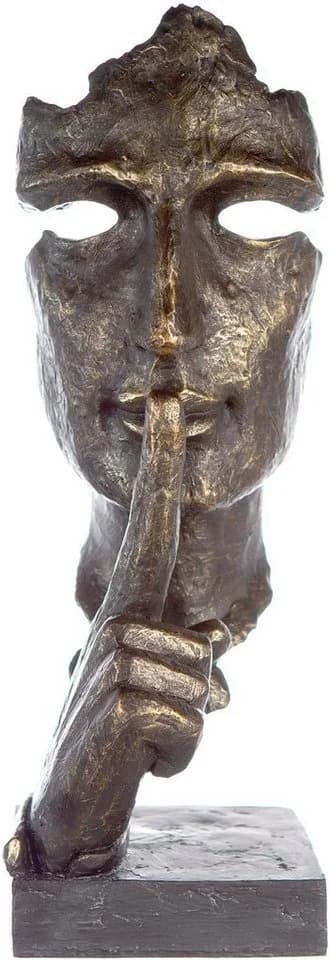 Casablanca by Gilde Skulptur Silence Bronzefarben/Grau Polyresin