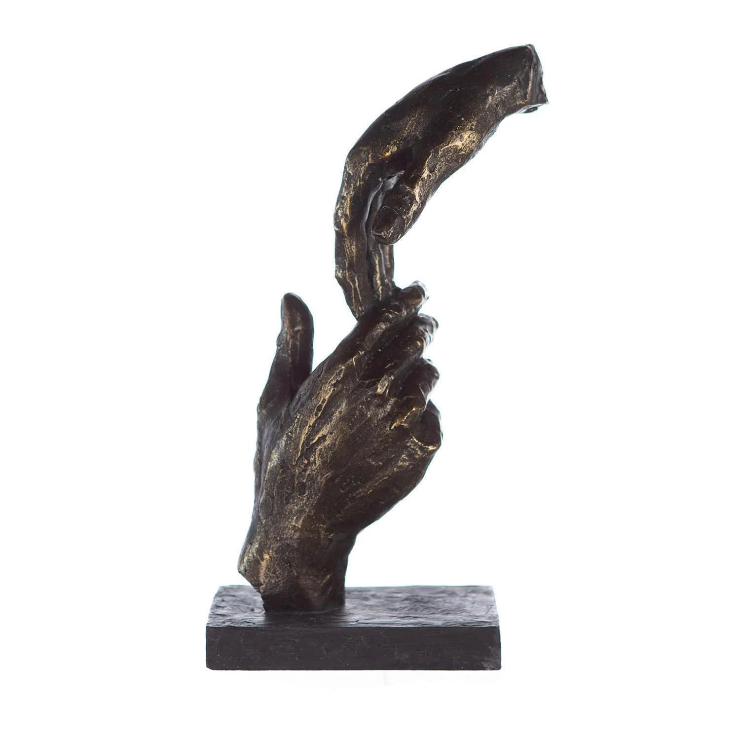 Casablanca by Gilde Skulptur Two Hands Bronzefarben/Grau Polyresin