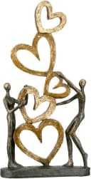 Casablanca by Gilde Dekofigur Skulptur Herz auf Herz Gold Schwarz Bild 1