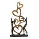 Casablanca by Gilde Dekofigur Skulptur Herz auf Herz Gold Schwarz Bild 2