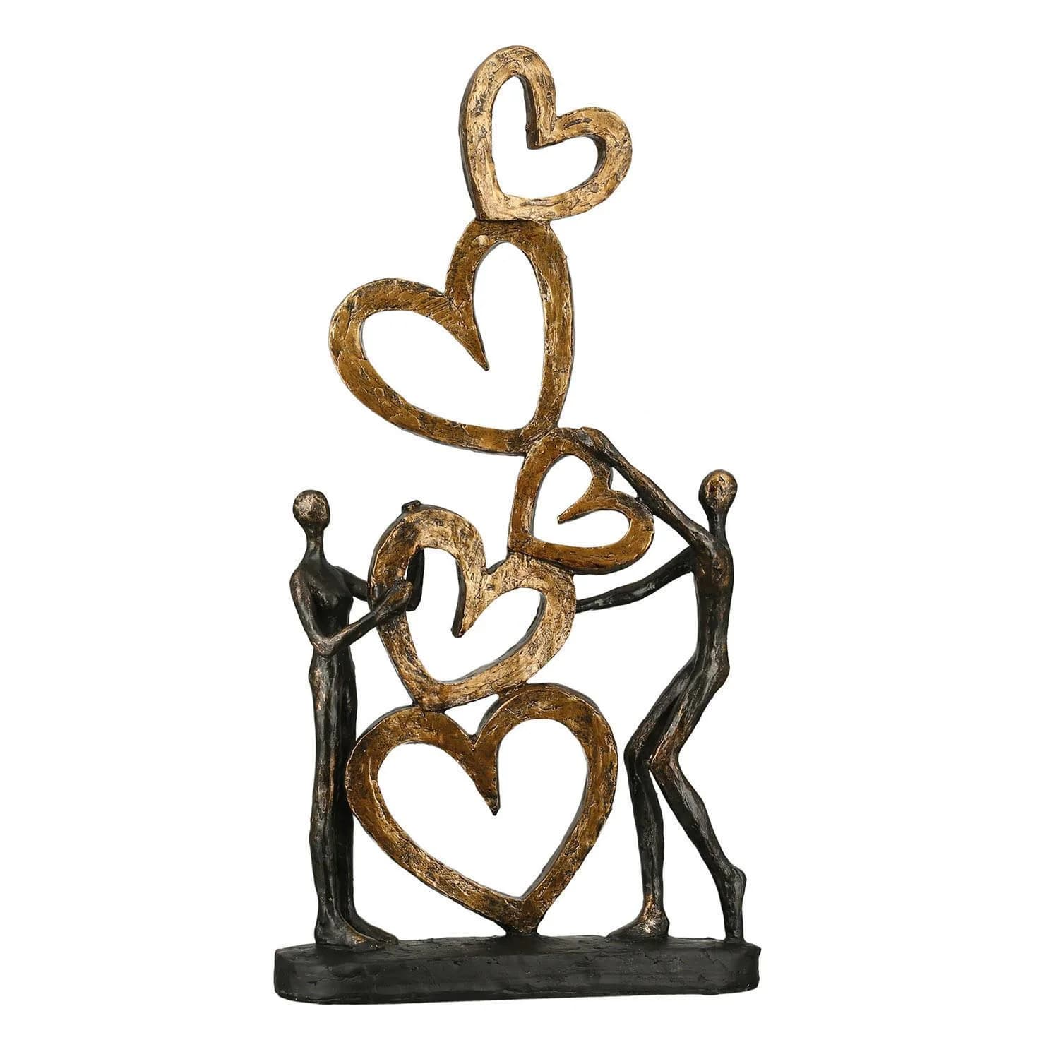 Casablanca by Gilde Dekofigur Skulptur Herz auf Herz Gold Schwarz - Bild 2