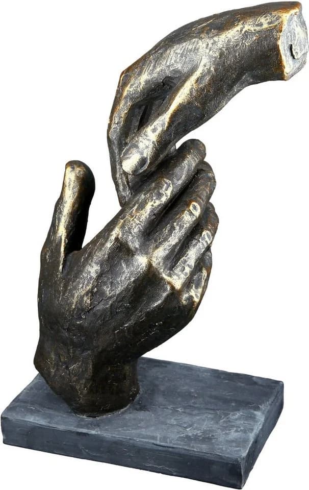 Casablanca by Gilde Dekofigur Skulptur Two Hands Bronzefarben - Bild 3