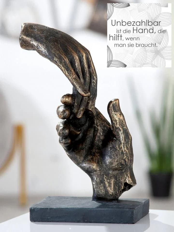 Casablanca by Gilde Dekofigur Skulptur Two Hands Bronzefarben - Bild 5